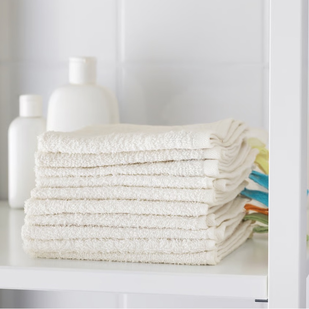 Set of Cream Cotton Bath Towels